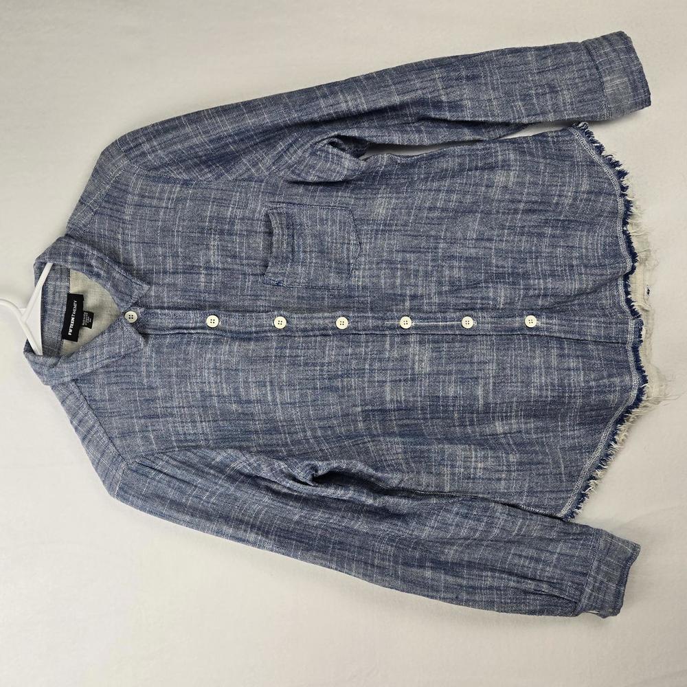 Fifteen Twenty Blue Button-Up Shirt Double Layer Size M Womens